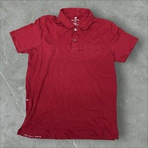 Mack Weldon Polo Shirt Men Large Red Short Sleeve Professional Casual Pocket Tee